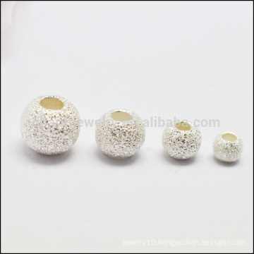925 sterling silver frosted flower beads DIY jewelry findings SEF011